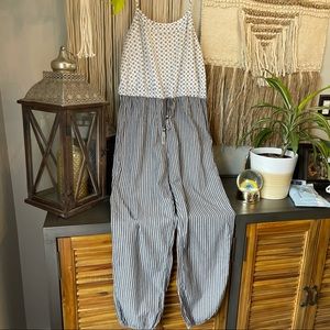 J. Crew Chambray/linen pant Jumpsuit